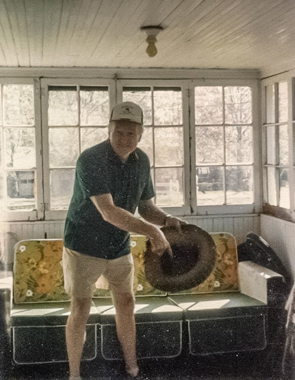 Dad in the front porch at The Cottage