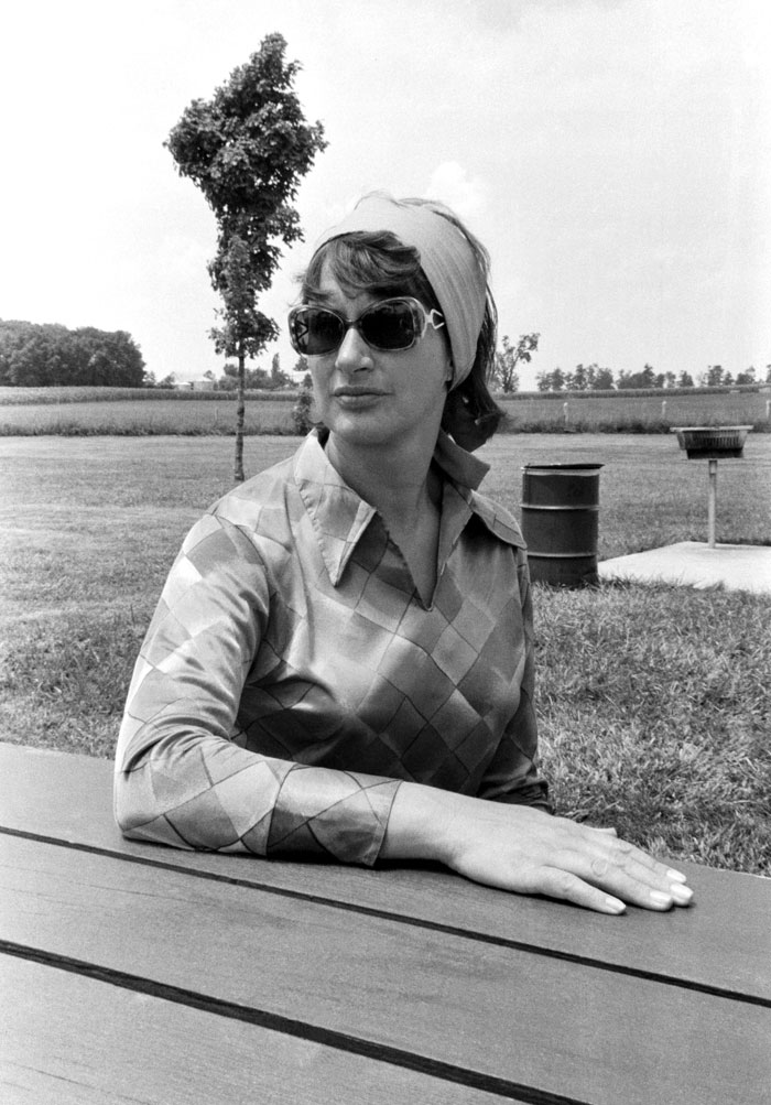 Mom at a rest stop somewhere along I-71