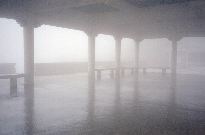 Shelter in the fog atop Victoria Peak