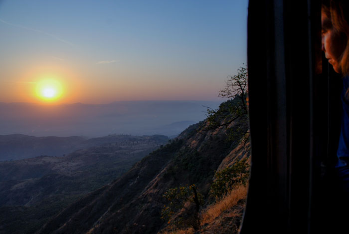 Morning sun from the train