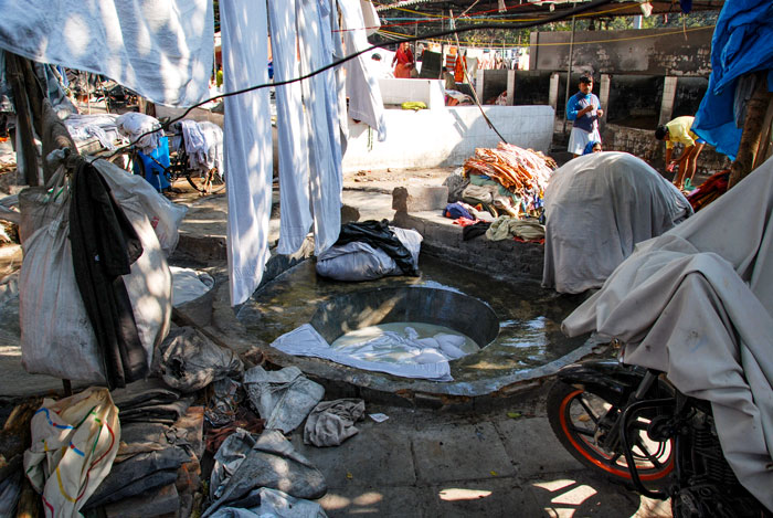 The Dhobi Ghat, an open air laundry and neighborhood
