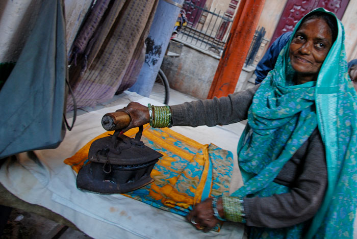 Woman ironing