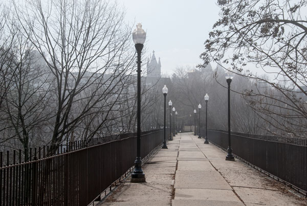 Walkway atop the tunnels