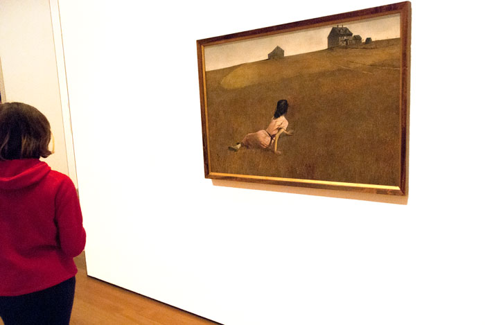 Manhattan Red hoodie at MOMA